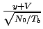 $ {\frac{{y+V}}{{\sqrt{N_{0}/T_{b}}}}}$